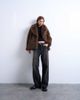Topshop Topshop faux fur short jacket with buttons in chocolate-Brown - 2