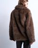Topshop Topshop faux fur short jacket with buttons in chocolate-Brown - 4