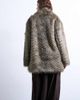 Topshop Topshop faux fur striped shawl mid length coat in black - 4