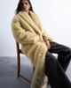Topshop Topshop faux fur super long oversized shawl coat in buttermilk-Yellow - 2