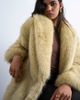 Topshop Topshop faux fur super long oversized shawl coat in buttermilk-Yellow - 3