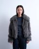Topshop Topshop faux fur zip up bomber jacket in gray - 1