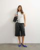 Topshop Topshop faux leather bermuda shorts in black - 1