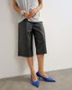 Topshop Topshop faux leather bermuda shorts in black - 2