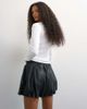 Topshop Topshop faux leather bubble short in black - 4
