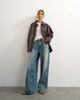 Topshop Topshop faux leather cinched jacket in washed brown - 1