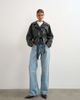 Topshop Topshop faux leather cropped moto with tie belt in black - 2