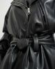 Topshop Topshop faux leather cropped moto with tie belt in black - 3