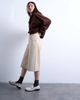 Topshop Topshop faux leather editor longline shorts in cream-White - 1