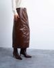Topshop Topshop faux leather high shine midi skirt in brown - 2
