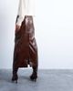 Topshop Topshop faux leather high shine midi skirt in brown - 4