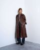 Topshop Topshop faux leather high shine trench coat in washed brown - 1