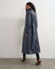 Topshop Topshop faux leather longline cinch waist trench coat in navy-No color - 4