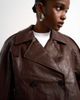 Topshop Topshop faux leather ovoid sleeve short trench in brown - 2