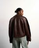 Topshop Topshop faux leather ovoid sleeve short trench in brown - 4