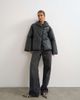 Topshop Topshop faux leather pillow scarf puffer jacket in black-Green - 2