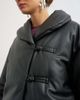 Topshop Topshop faux leather pillow scarf puffer jacket in black-Green - 3
