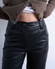 Topshop Topshop faux leather seam detailing straight leg pants in black - 3