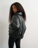 Topshop Topshop faux leather shawl collar bomber jacket in black - 2