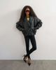 Topshop Topshop faux leather shawl collar bomber jacket in black - 3
