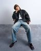 Topshop Topshop faux leather short belted funnel neck bubble bomber jacket in black - 1