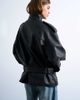Topshop Topshop faux leather short belted funnel neck bubble bomber jacket in black - 3