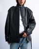 Topshop Topshop faux leather short belted funnel neck bubble bomber jacket in black - 4