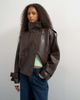 Topshop Topshop faux leather short jacket in burgundy-Red - 1