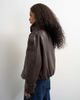 Topshop Topshop faux leather short jacket in burgundy-Red - 4