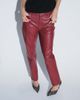 Topshop Topshop faux leather straight leg pants in cherry-RED - 2