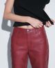 Topshop Topshop faux leather straight leg pants in cherry-RED - 3