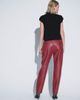 Topshop Topshop faux leather straight leg pants in cherry-RED - 4