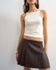 Topshop Topshop faux leather tailored mini skirt in coffee-Brown - 2
