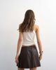 Topshop Topshop faux leather tailored mini skirt in coffee-Brown - 4