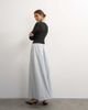 Topshop Topshop faux leather tie waist slouchy slim maxi skirt in light gray - 3