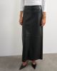 Topshop Topshop faux leather topstitch column maxi skirt in black - 1