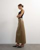 Topshop Topshop faux leather topstitch column maxi skirt in tan-NEUTRAL - 3