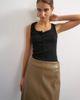 Topshop Topshop faux leather topstitch column maxi skirt in tan-NEUTRAL - 4