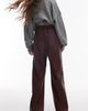Topshop Topshop Faux Leather Wide Leg Drawstring Pants - 2