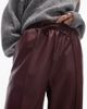 Topshop Topshop Faux Leather Wide Leg Drawstring Pants - 5