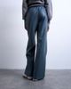 Topshop Topshop faux leather wide leg sweatpants with pinseam detail in blue-Green - 4