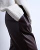 Topshop Topshop faux leather wide leg sweatpants with pinseam detail in chocolate-Brown - 2
