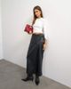 Topshop Topshop faux leather wrap tie detail maxi skirt in black - 1
