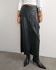 Topshop Topshop faux leather wrap tie detail maxi skirt in black - 2