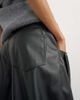 Topshop Topshop faux leather yoke detail barrel leg in black - 2