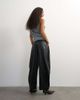 Topshop Topshop faux leather yoke detail barrel leg in black - 3