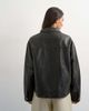 Topshop Topshop faux leather zip up jacket with patch pockets in washed black - 4