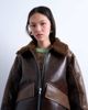 Topshop Topshop faux shearling patchwork faux leather jacket in brown - 3
