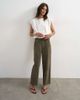 Topshop Topshop faux suede cinch pants in khaki-Green - 1