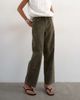 Topshop Topshop faux suede cinch pants in khaki-Green - 2